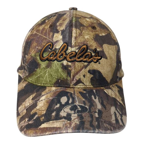 Cabela's Strapback Baseball Cap Multicolor One Size Adjustable Embroidered Camo - Picture 1 of 9
